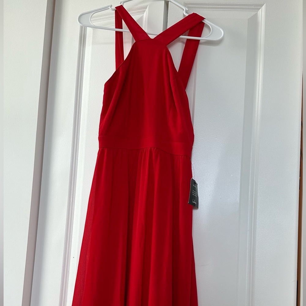Lulus Red Maxi Dress Halter Size Small - New with Tags